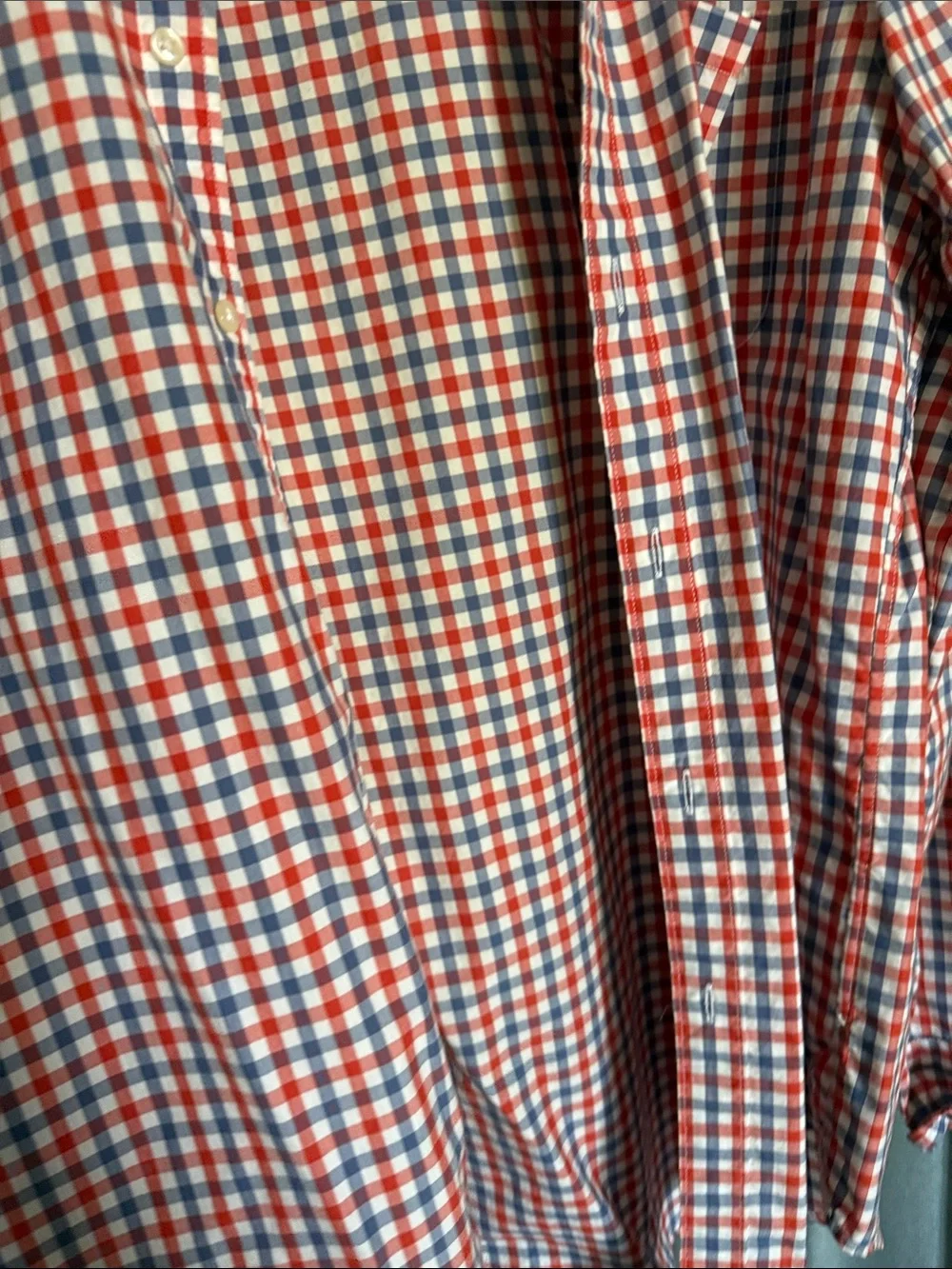 Classic J. Crew Red & Blue Gingham Button-Down Shirt